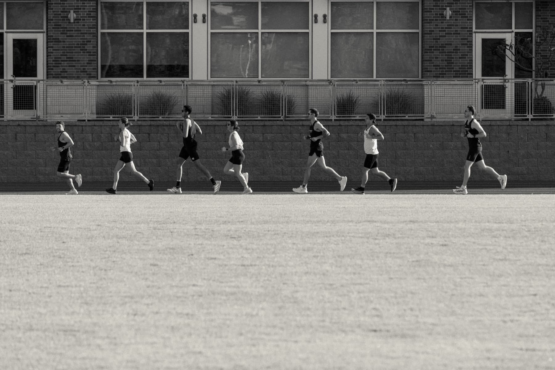 The Life in Stride team training together at sunrise